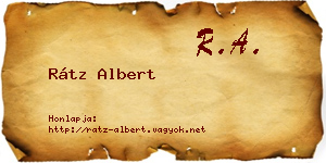 Rátz Albert névjegykártya