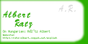 albert ratz business card